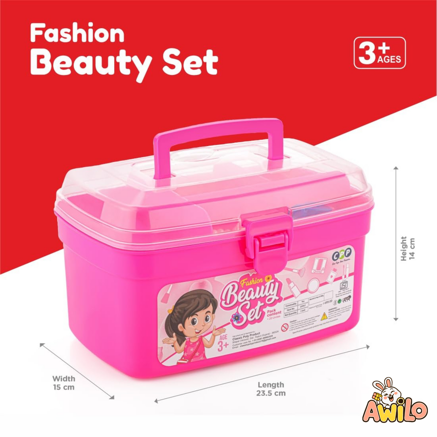 Kids Makeup & Hair Styling Kit for Girls - Awilo