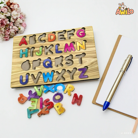 Wooden ABC Puzzle Board for Kids – Learning Toy - Awilo