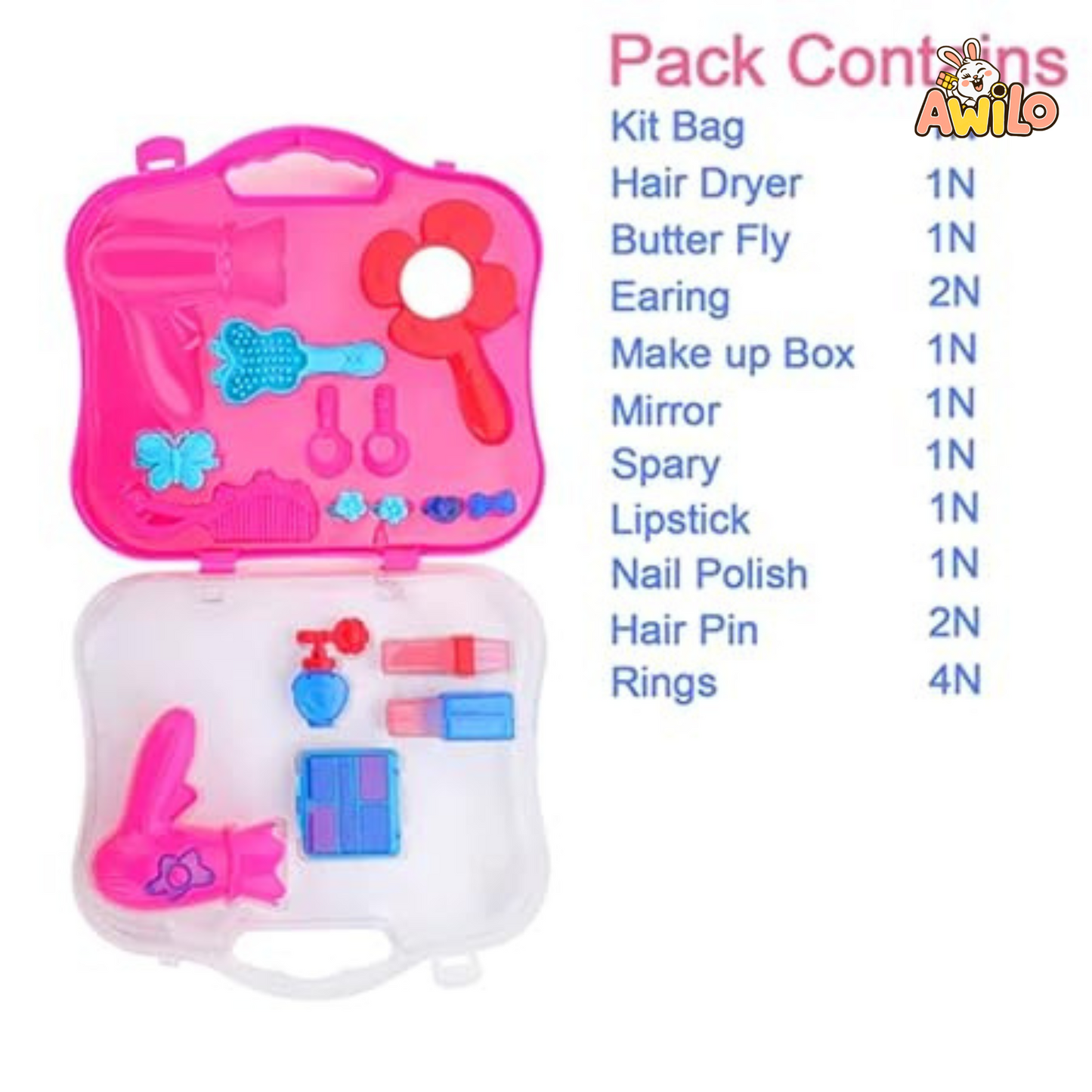 Beauty Salon Makeup Kit Toy Set - Awilo