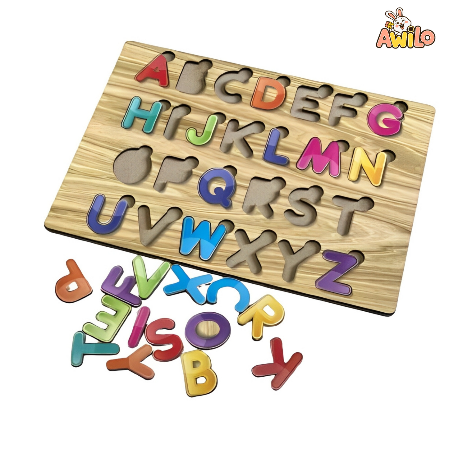 Wooden ABC Puzzle Board for Kids – Learning Toy - Awilo