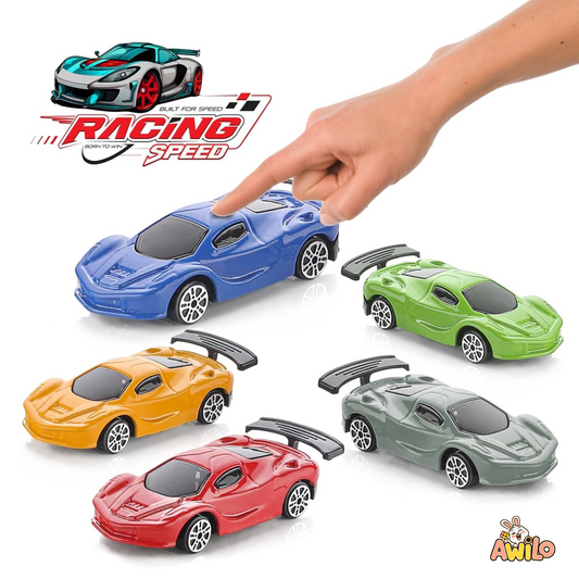 Die-Cast Racing Car Set – 4 Pcs, Free Wheel, Unbreakable, Multicolor - Awilo