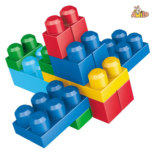 80 Pcs Mega Building Blocks Set for Kids – Multicolor - Awilo