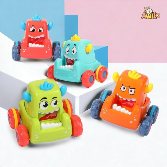 Funny Monster Press & Go Car Toy - Awilo