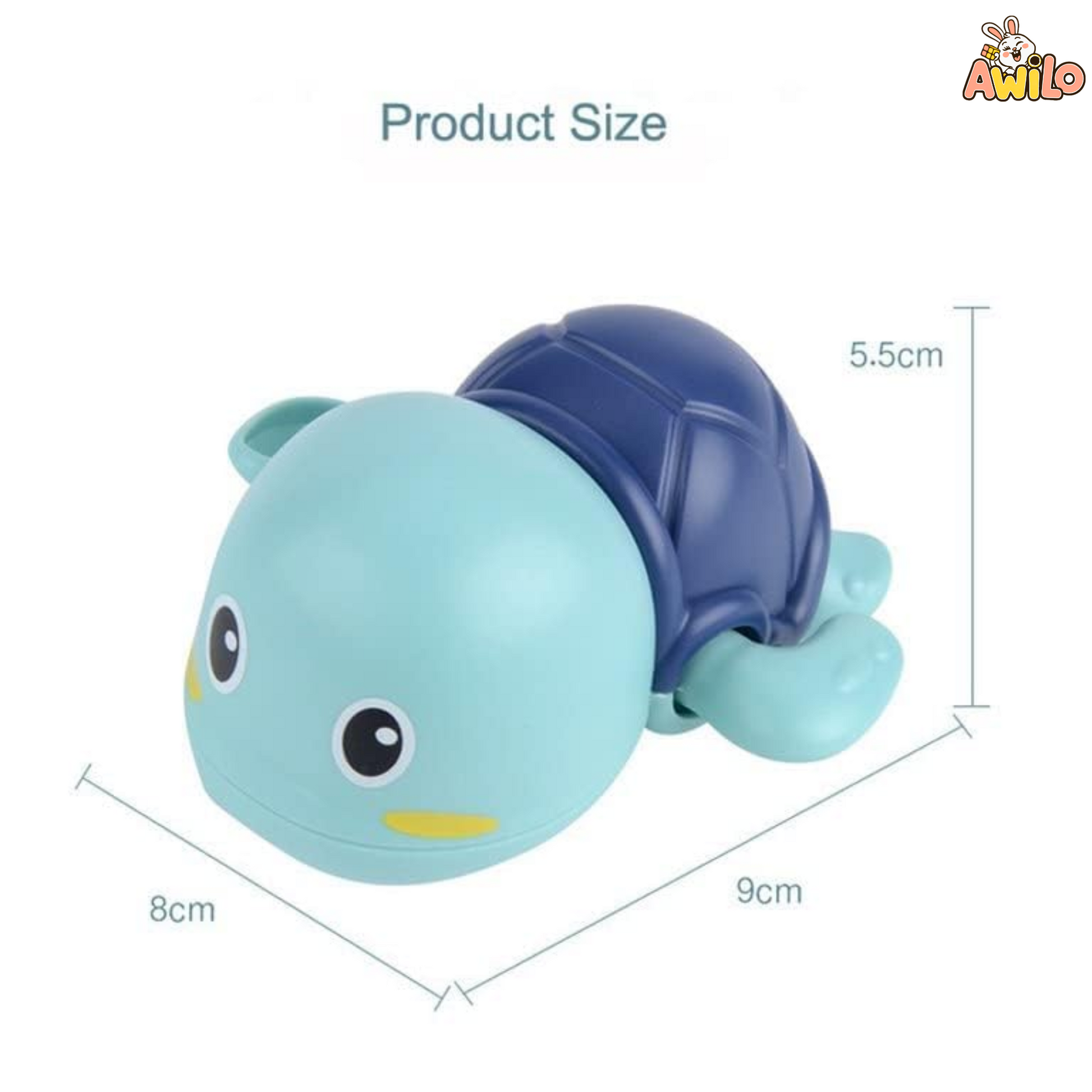 Wind-Up Turtle Toy – Key Operated, Moving, Multicolor - Awilo