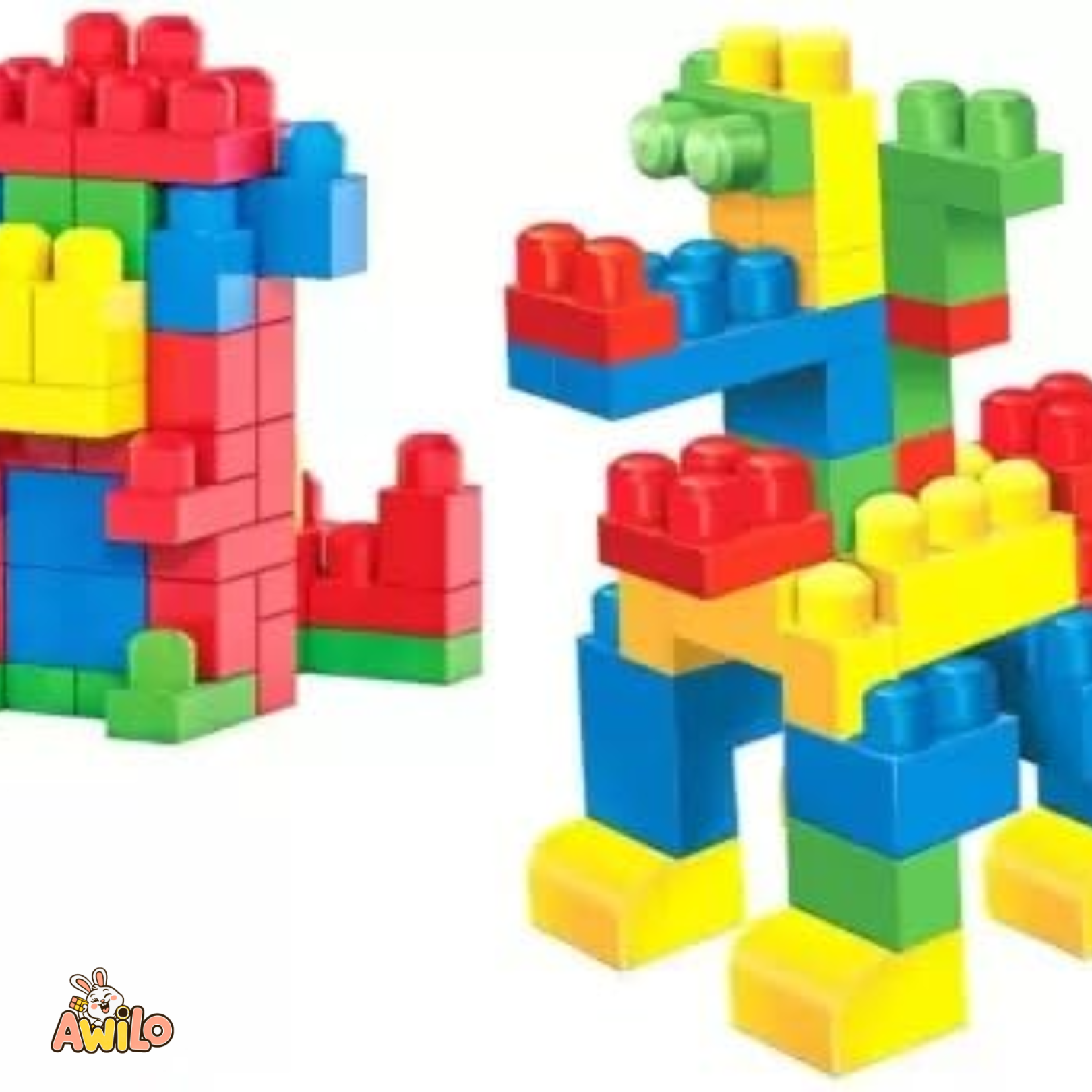 80 Pcs Mega Building Blocks Set for Kids – Multicolor - Awilo