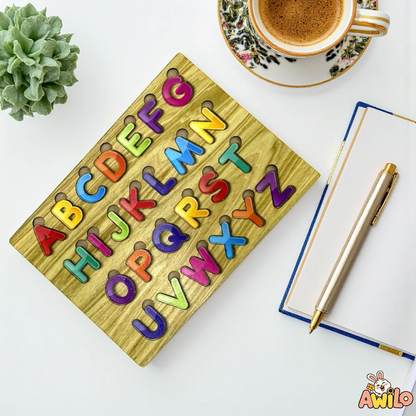 Wooden ABC Puzzle Board for Kids – Learning Toy - Awilo