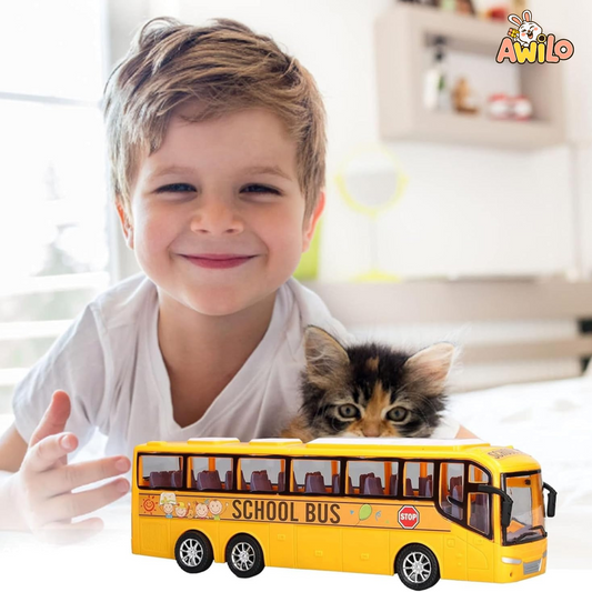 Pullback Yellow School Bus Toy - Awilo