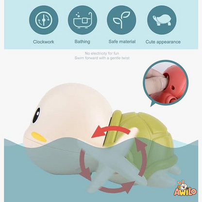 Wind-Up Turtle Toy – Key Operated, Moving, Multicolor - Awilo
