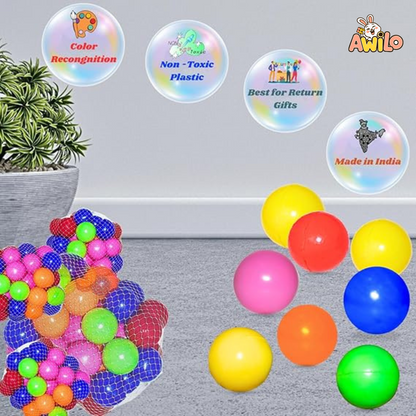 Multicolor Plastic Balls – Set of 7 Play Balls for Kids - Awilo