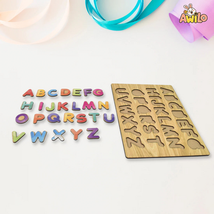 Wooden ABC Puzzle Board for Kids – Learning Toy - Awilo