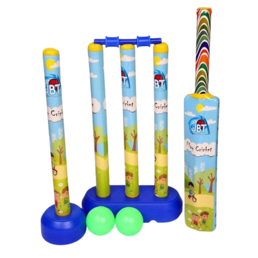 Kids Cricket Set – Bat, Stumps & Balls (Big & Medium Sizes) - Awilo