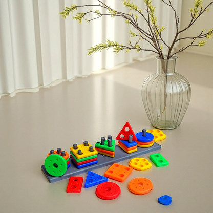 Colorful Geometric Shape Stacking Toy for Kids - Awilo
