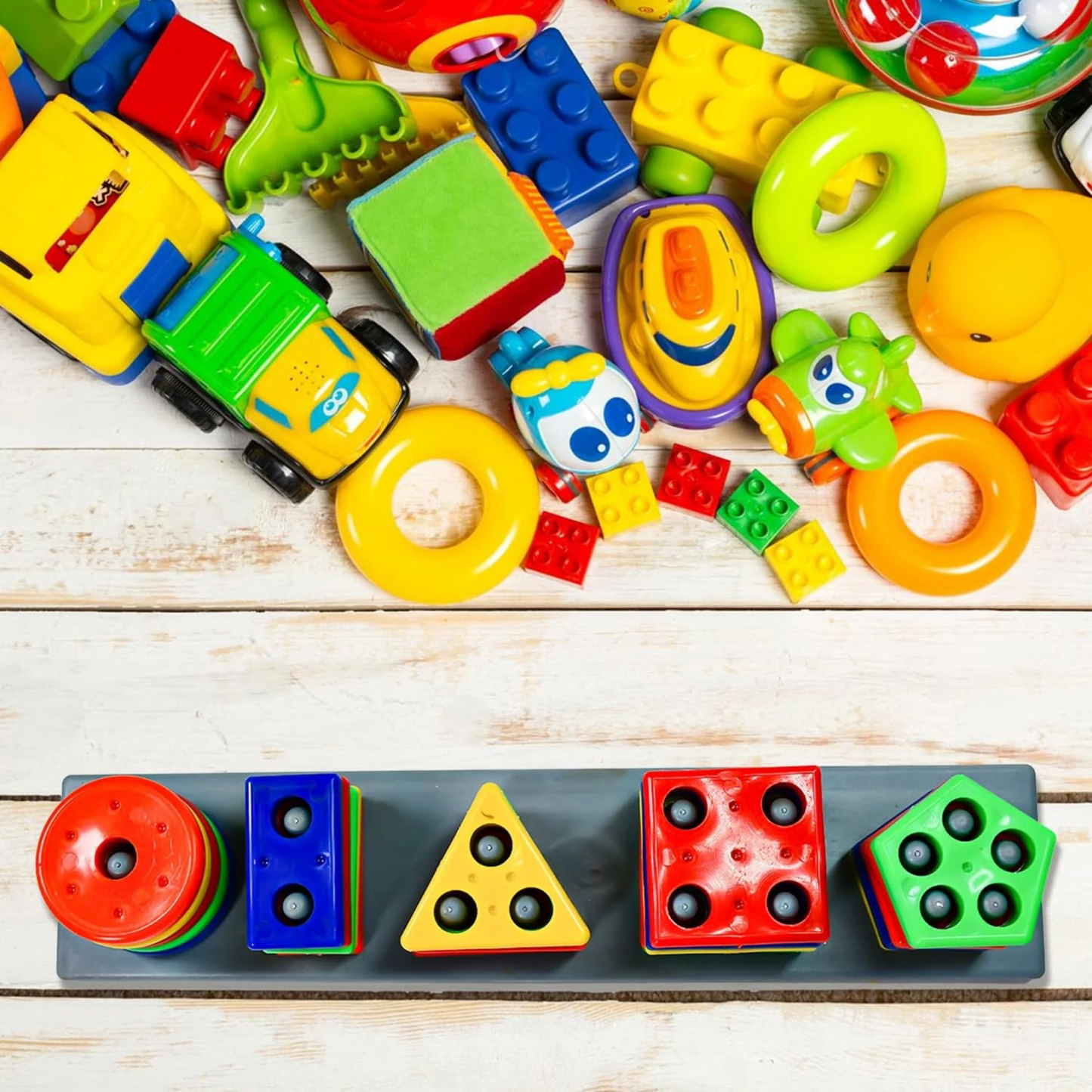 Colorful Geometric Shape Stacking Toy for Kids - Awilo