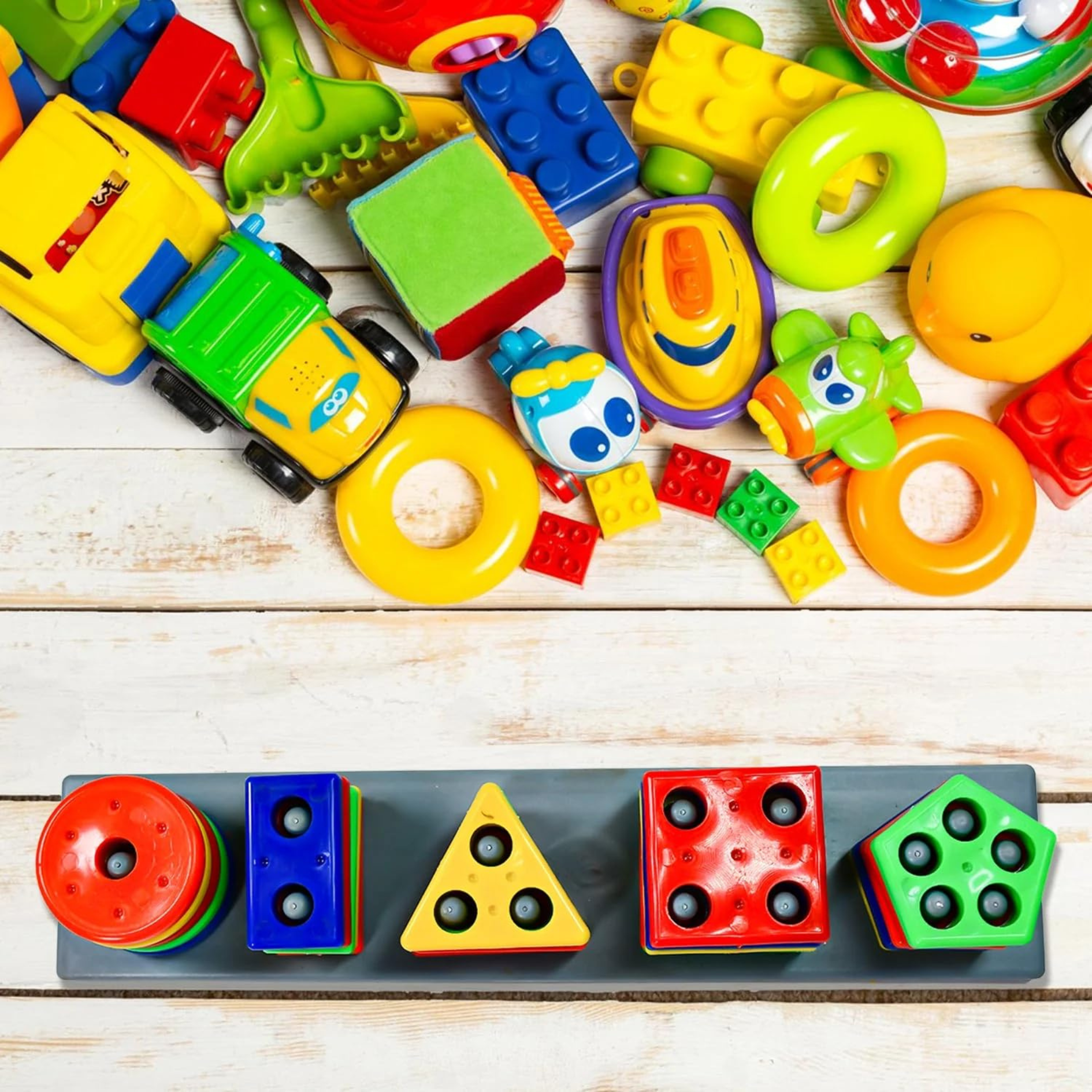 Colorful Geometric Shape Stacking Toy for Kids - Awilo