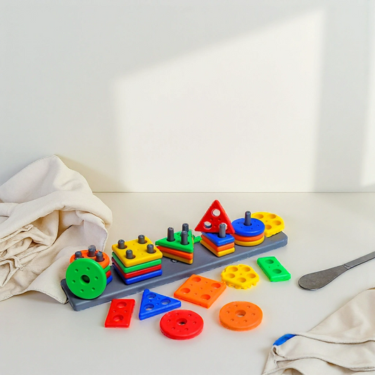 Colorful Geometric Shape Stacking Toy for Kids - Awilo
